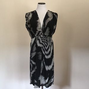 Black Halo Abstract Patterned Silk Dress